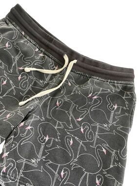 Chubbies Lounge Shorts Gray Flamingo Print Mid Rise Knit Mens Size Medium